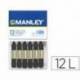 Lapices cera blanda Manley caja 12 unidades color negro