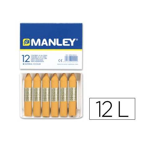Lapices cera blanda Manley caja 12 unidades color ocre
