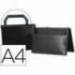 Carpeta Liderpapel portadocumentos broche polipropileno Din A4 color negro con asa