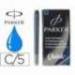 Tinta estilografica parker color azul permanente caja de 5 cartuchos