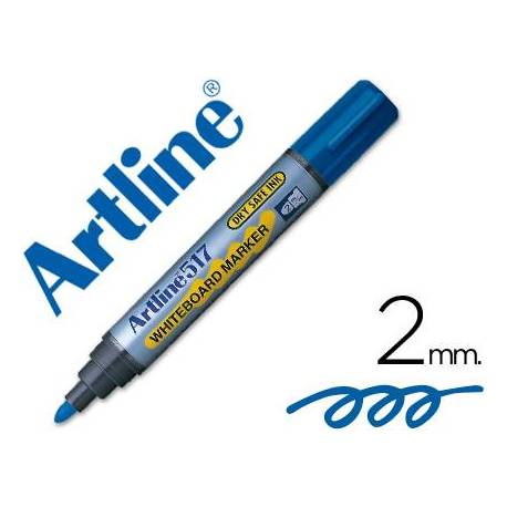 Rotulador Artline EK-517 color azul para pizarra blanca
