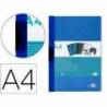 Carpeta dossier con pinza lateral Liderpapel 60 hojas Din A4 color azul