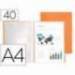 Carpeta escaparate Liderpapel DIN A4 poliporpileno con 40 fundas naranja