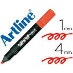 Rotulador Artline fluorescente EK-660 punta biselada color rojo