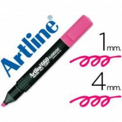 Rotulador Artline fluorescente EK-660 punta biselada color rosa