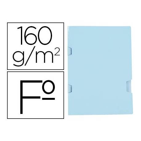 Subcarpeta plastificada Liderpapel Tamaño folio Azul 160 g/m2 con Tres uñeros
