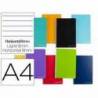 Cuaderno espiral Liderpapel Witty Tamaño DIN A4 140H Tapa dura Rayado horizontal 75 g/m2 5 bandas 4 taladros Colores surtidos