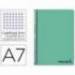 CUADERNO ESPIRAL LIDERPAPEL A7 MICRO WONDER TAPA PLASTICO 100H 90 GR CUADRO 5MM 4 BANDAS COLOR VERDE