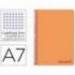 CUADERNO ESPIRAL LIDERPAPEL A7 MICRO WONDER TAPA PLASTICO 100H 90 GR CUADRO 5MM 4 BANDAS NARANJA