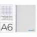 CUADERNO ESPIRAL LIDERPAPEL DIN A6 MICRO WONDER CUADRICULA 5MM 4 BANDAS COLOR GRIS 120H