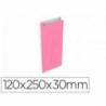 SOBRE PAPEL BASIKA CELULOSA COLOR ROSA CON FUELLE XS 120X250X30 MM PAQUETE DE 25 UNIDADES