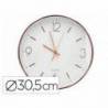 RELOJ Q-CONNECT DE PARED METALICO REDONDO 30,5 CM MOVIMIENTO SILENCIOSO ROSA DORADO