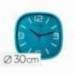 RELOJ Q-CONNECT DE PARED DE PLASTICO REDONDO 30 CM MOVIMIENTO SILENCIOSO AZUL