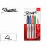 ROTULADOR MARCA SHARPIE PERMANENTE FINO BLISTER 4 UNIDADES COLORES ESTANDAR SURTIDOS