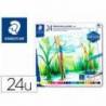 LAPICES DE COLORES MARCA STAEDTLER ACUARELABLES CAJA METAL DE 24 COLORES SURTIDOS