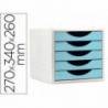 FICHERO CAJONES DE SOBREMESA Q-CONNECT 5 CAJONES COLOR AZUL 270X340X260 MM