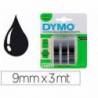 CINTA DYMO 3D 9MM X 3MT PARA ROTULADORA OMEGA/JUNIOR NEGRO BLISTER 3 UNIDADES