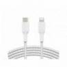 CABLE TRENZADO BELKIN CAA004BT1MWH USB-C A LIGHTNING BOOST CHARGE LARGO 1 M BLANCO