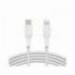 CABLE TRENZADO BELKIN CAA004BT1MWH USB-C A LIGHTNING BOOST CHARGE LARGO 1 M BLANCO
