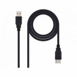 CABLE USB NANOCABLE 2.0 TIPO A/M-A/H NEGRO LONGITUD 1,8 M