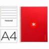 CUADERNO ESPIRAL LIDERPAPEL DIN A4 MICRO ANTARTIK RAYADO HORIZONTAL COLOR ROJO 80H