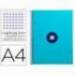 Cuaderno espiral liderpapel a4 micro antartik tapa forrada 80h 90 gr cuadro 5mm 1 banda 4 taladros color turquesa