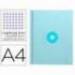 Cuaderno espiral liderpapel a4 micro antartik tapa forrada 80h 90 gr cuadro 5mm 1 banda 4 taladros color celeste
