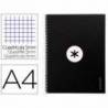CUADERNO ESPIRAL LIDERPAPEL DIN A4 MICRO ANTARTIK CUADRICULADO 5 MM COLOR NEGRO 80H