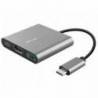 ADAPTADOR MARCA TRUST DALYX 3 EN 1 MULTIPUERTO USB-C / USB-A USB-C HDMI 2.0 COLOR ALUMINIO