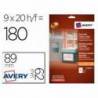 ETIQUETA ADHESIVA AVERY REMOVIBLE PARA IMPRESORA LASER INYECCION TINTA FOTOCOPIADORA COLOR BLANCA 62X89 MM
