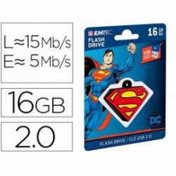 MEMORIA USB EMTEC FLASH 16 GB USB 2.0 COLLECTOR SUPERMAN SILICONA