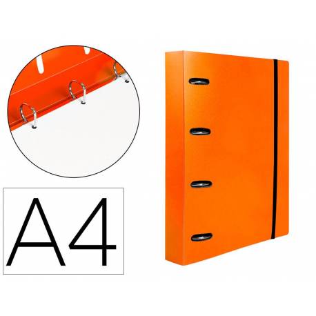 CARPETA CON RECAMBIO 4/40 MM LIDERPAPEL DIN A4 CUADRO 5MM NARANJA POLIPROPILENO