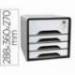 FICHERO CAJONES DE SOBREMESA CEP CON CERRADURA 4 CAJONES COLOR BLANCO/NEGRO 288X360X270 MM