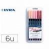 ROTULADOR LYRA AQUA BRUSH ACUARELABLE DOBLE PUNTA Y PINCEL TONOS PIEL BLISTER DE 6 UDS SURTIDAS