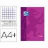 Recambio color 1 oxford din a4+ 80 hojas 90 gr cuadro 5 mm 4 taladros color morado.