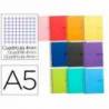 CUADERNO ESPIRAL LIDERPAPEL A5 CRAFTY TAPA FORRADA 80H 90 GR CUADRO 4 MM CON MARGEN COLORES SURTIDOS " NO SE PUEDEN ELEGIR"