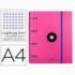 CARPETA CON RECAMBIO LIDERPAPEL ANTARTIK A4 CUADRO 5 MM FORRADA 4 ANILLAS 40MM REDONDAS COLOR ROSA