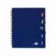 Cuaderno espiral liderpapel a5 micro executive tapa plastico 100h 80 gr cuadro 5mm 5 se paradores con gomilla color azul