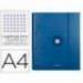 CARPETA CON RECAMBIO LIDERPAPEL ANTARTIK A4 CUADRO 5 MM FORRADA 4 ANILLAS 40MM REDONDAS COLOR AZUL MARINO
