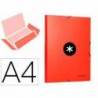 Carpeta liderpapel antartik gomas DIN A4 3 solapas carton forrado color roja