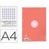 RECAMBIO LIDERPAPEL ANTARTIK A4 80 HOJAS 90G/M2 CUADRO 5 MM 4 TALADROS 1 BANDA MARCO COLOR ROSA