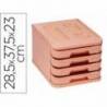 FICHERO CAJONES DE SOBREMESA FAIBO PLASTICO 100% RECICLABLE 4 CAJONES COLOR NARANJA PASTEL 28,5X37,5X23 CM