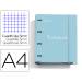 CARPETA CON RECAMBIO MARCA MIQUELRIUS EMOTIONS DIN A4 CUADRO 5 MM 4 ANILLAS 35 MM COLOR AZUL CIELO