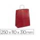 BOLSA KRAFT APLI ROJA ASA RETORCIDA 250X110X310 MM PAQUETE DE 50 UNIDADES