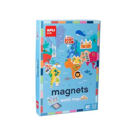 JUEGO APLI DIDACTICO MAGNETICO MAPA MUNDI 40 PIEZAS +3 AÑOS