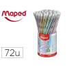 LAPIZ DE GRAFITO MARCA MAPED PLASTICO GLITTER DECO HB CON GOMA COLORES SURTIDOS