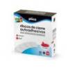 DISCO DE CIERRE PLICO VELCRO AUTOADHESIVO 20 MM DIAMETRO ROJO CAJA DE 400 UNIDADES