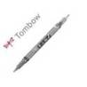 ROTULADOR MARCA TOMBOW FUDENOSUKE TINTA BASE DE AGUA DOBLE PUNTA BLANDA COLOR GRIS/NEGRO