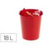 PAPELERA PLASTICO MARCA ARCHIVO 2000 ECOGREEN 100% RECICLADA 18 LITROS COLOR ROJO 290X310