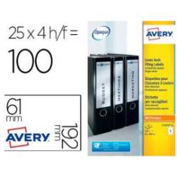 Etiqueta adhesiva Avery 31x192 mm Blanco Caja 100 unidades
